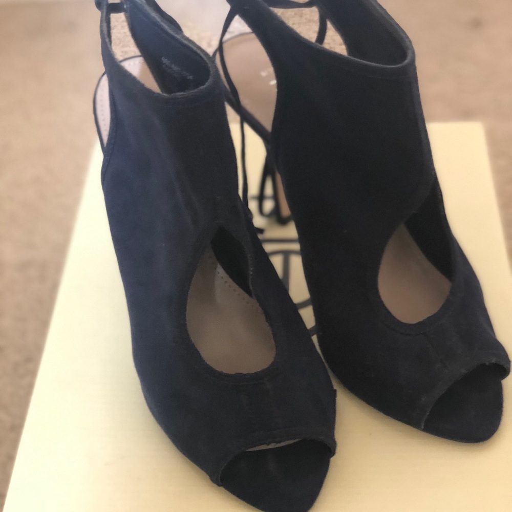 Next Navy Blue Tie Back Heels